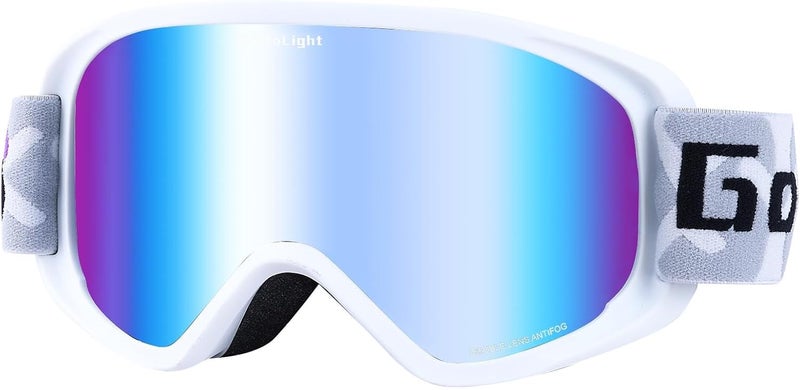 Golight Youth, Teen & Small-Face Adult Ski Goggles – Safe Fit for Small Faces, Anti-Fog Lens & UV400 Full Protection - Image 1